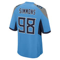 Davalo T.Titans #98 Jeffery Simmons Player Light Blue Home Game Stitched Jerseys