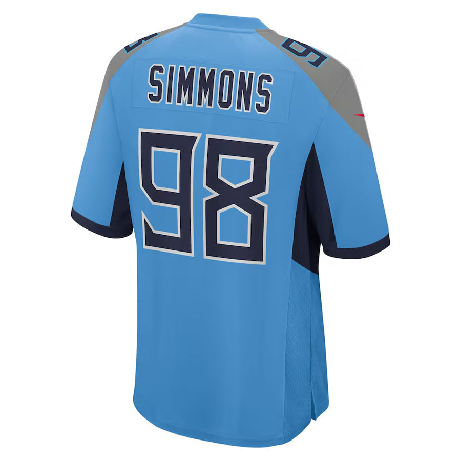 Davalo T.Titans #98 Jeffery Simmons Player Light Blue Home Game Stitched Jerseys