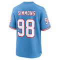 Davalo T.Titans #98 Jeffery Simmons Player Light Blue Throwback Alternate Game Stitched Jerseys