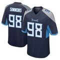 Davalo T.Titans #98 Jeffery Simmons Player Navy Home Game Stitched Jerseys