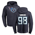 Davalo T.Titans #98 Jeffery Simmons Player Navy Logo Pullover Hoodies Home Game Stitched Jerseys