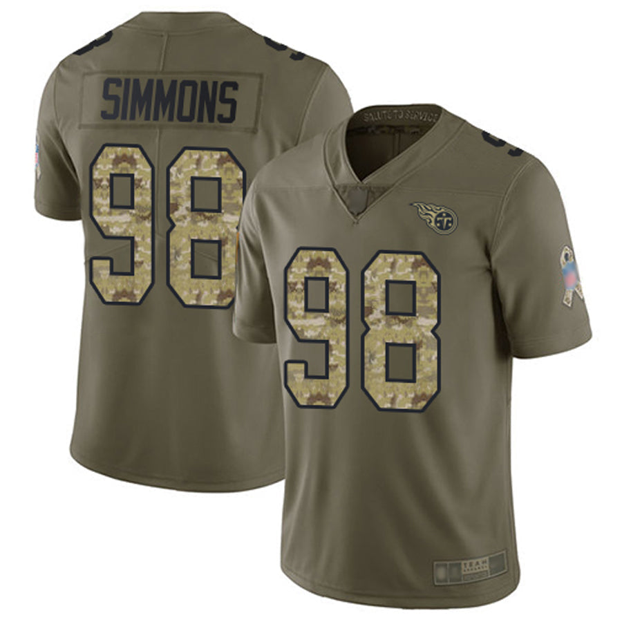 Davalo T.Titans #98 Jeffery Simmons Player Olive Salute To Service Limited Stitched Jerseys