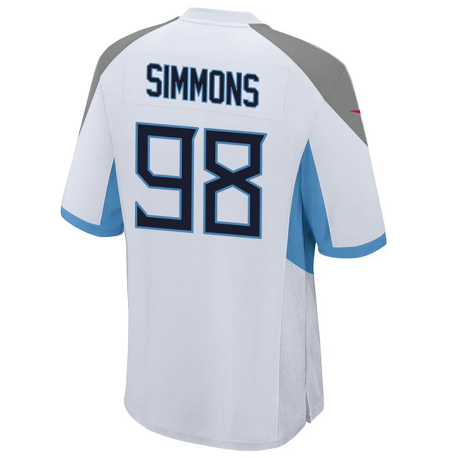 Davalo T.Titans #98 Jeffery Simmons Player White Home Game Stitched Jerseys