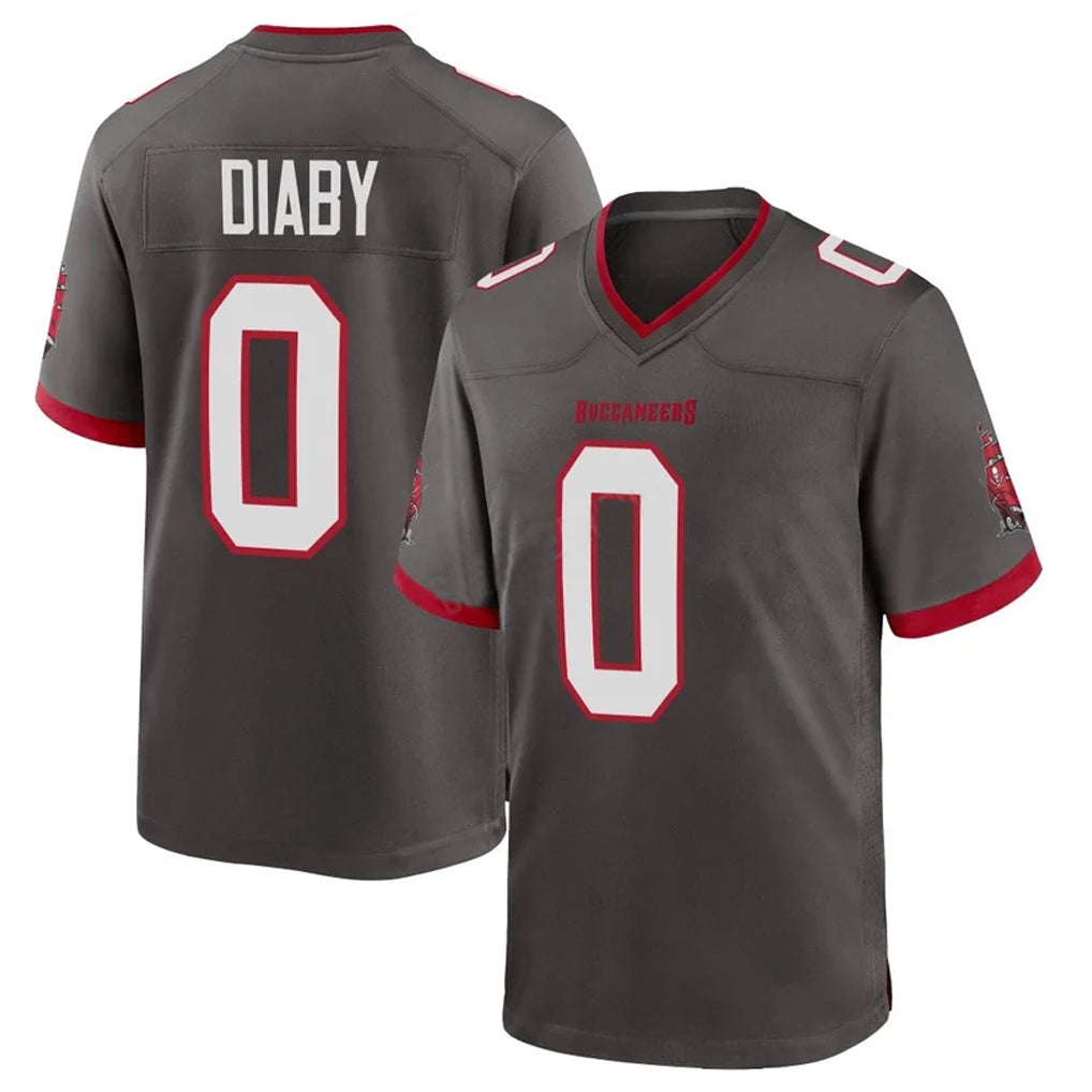 Davalo TB.Buccaneers #0 Yaya Diaby Player Pewter Alternate Home Game Stitched Jerseys