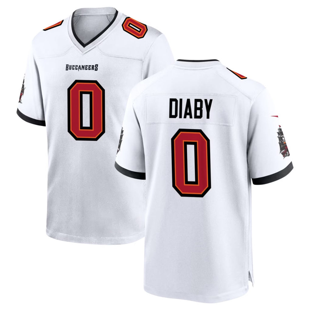 Davalo TB.Buccaneers #0 Yaya Diaby Player White Home Game Stitched Jerseys