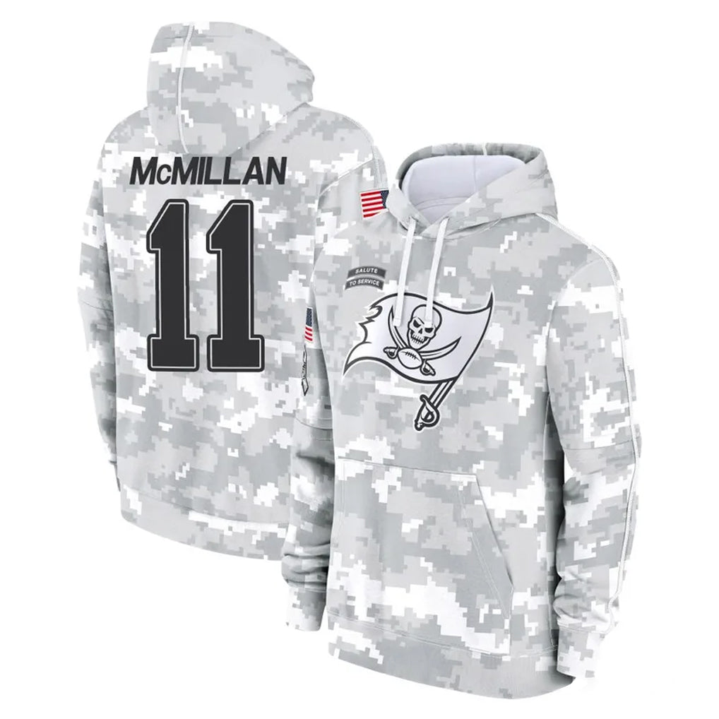 Davalo TB.Buccaneers #11 Jalen McMillan Player Arctic Camo Limited Salute to Service Pullover Hoodies Game Stitched Jerseys