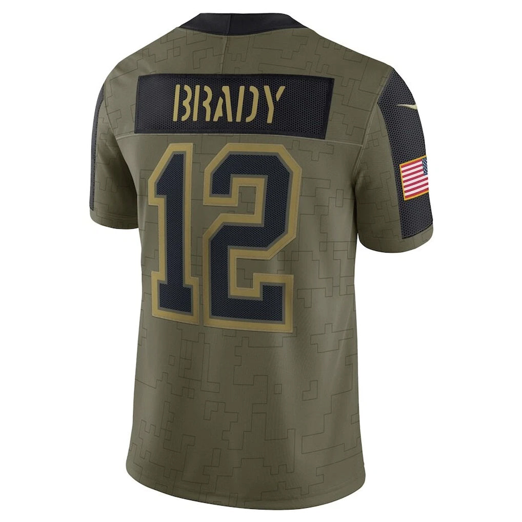 Davalo TB.Buccaneers #12 Tom Brady Player Olive Salute To Service Stitched Jerseys