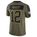 Davalo TB.Buccaneers #12 Tom Brady Player Olive Salute To Service Stitched Jerseys