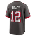 Davalo TB.Buccaneers #12 Tom Brady Player Pewter Home Game Stitched Jerseys