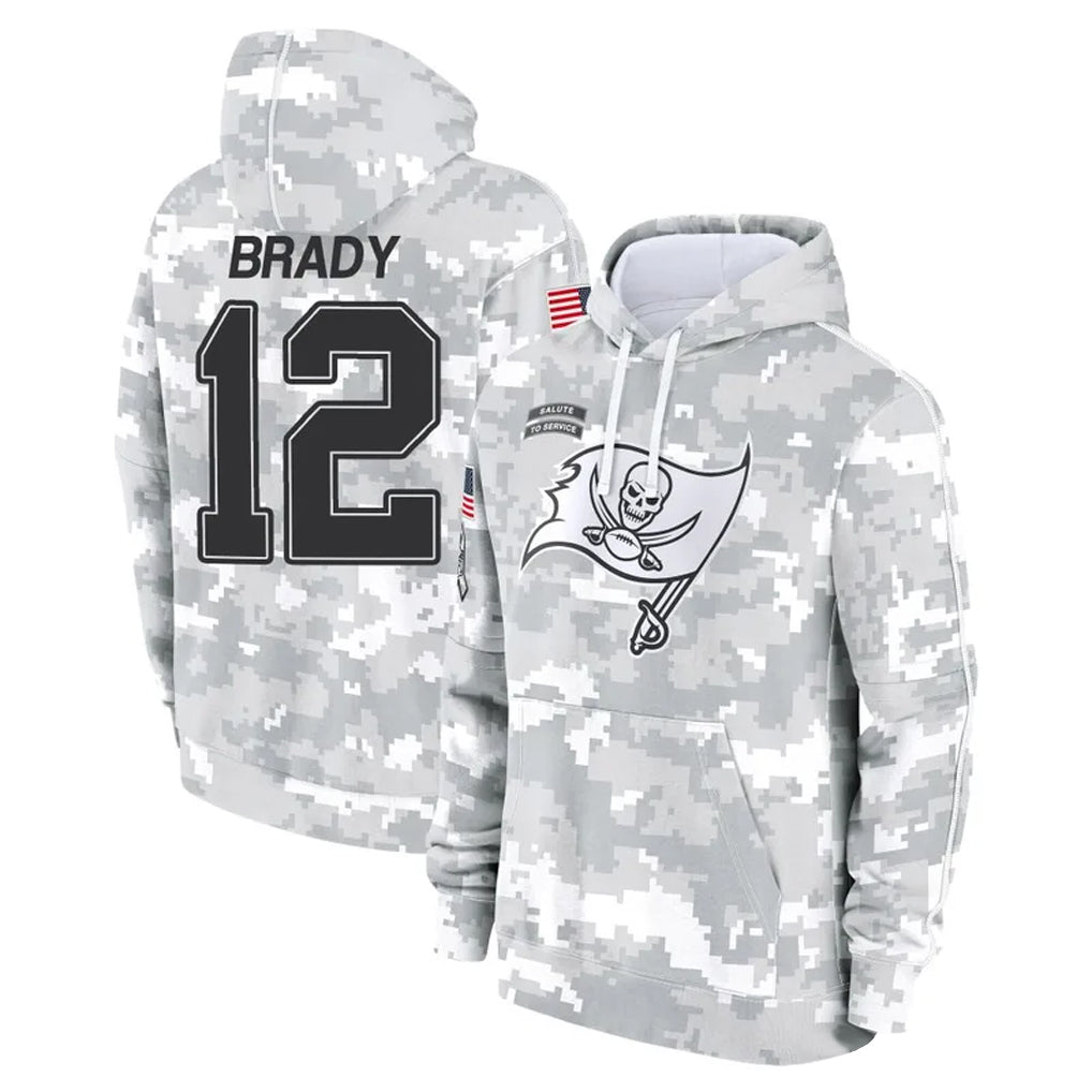 Davalo TB.Buccaneers #12 Tom Brady Player Salute to Service Hoodies Stitched Jerseys