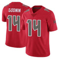 Davalo TB.Buccaneers #14 Chris Godwin Jr. Player Red Limited Color Rush Home Game Stitched Jerseys