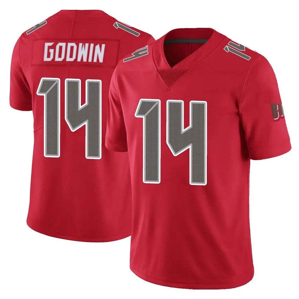 Davalo TB.Buccaneers #14 Chris Godwin Jr. Player Red Limited Color Rush Home Game Stitched Jerseys