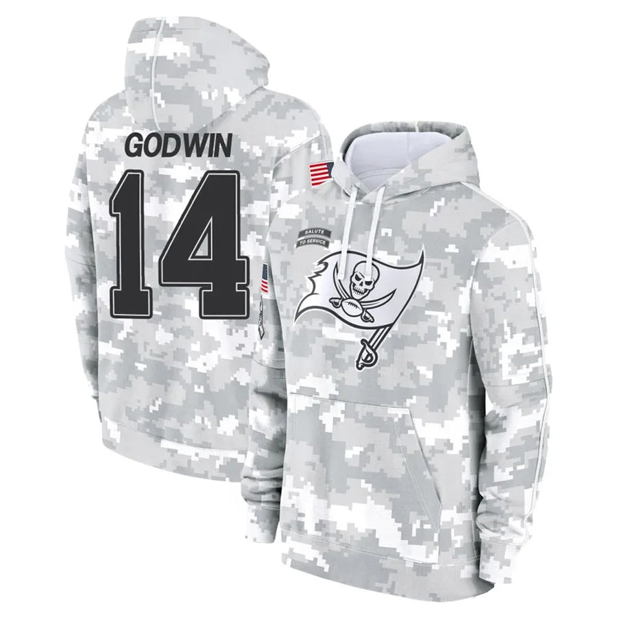 Davalo TB.Buccaneers #14 Chris Godwin Jr. Player Salute to Service Hoodies Stitched Jerseys