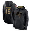 Davalo TB.Buccaneers #15 Tez Johnson Player Black Salute to Service Sideline Performance Pullover Hoodies Home Game Stitched Jerseys