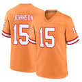 Davalo TB.Buccaneers #15 Tez Johnson Player Orange Throwback Home Game Stitched Jerseys