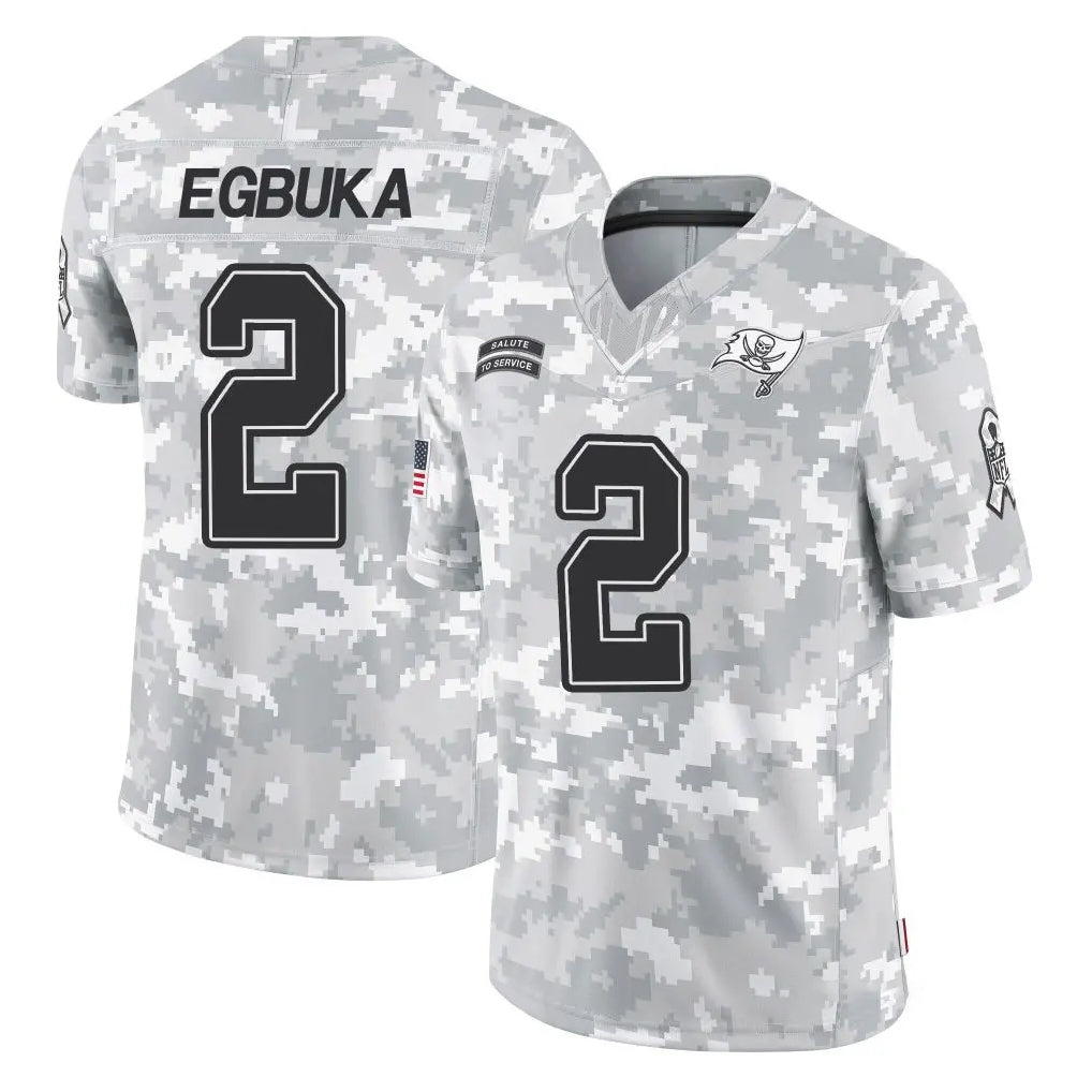 Davalo TB.Buccaneers #2 Emeka Egbuka Player Arctic Camo Limited Salute To Service Home Game Stitched Jerseys