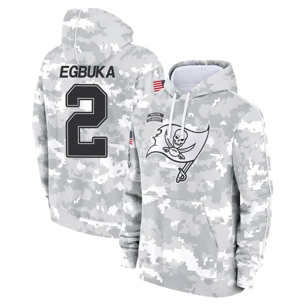 Davalo TB.Buccaneers #2 Emeka Egbuka Player Arctic Camo Limited Salute to Service Pullover Hoodies Game Stitched Jerseys