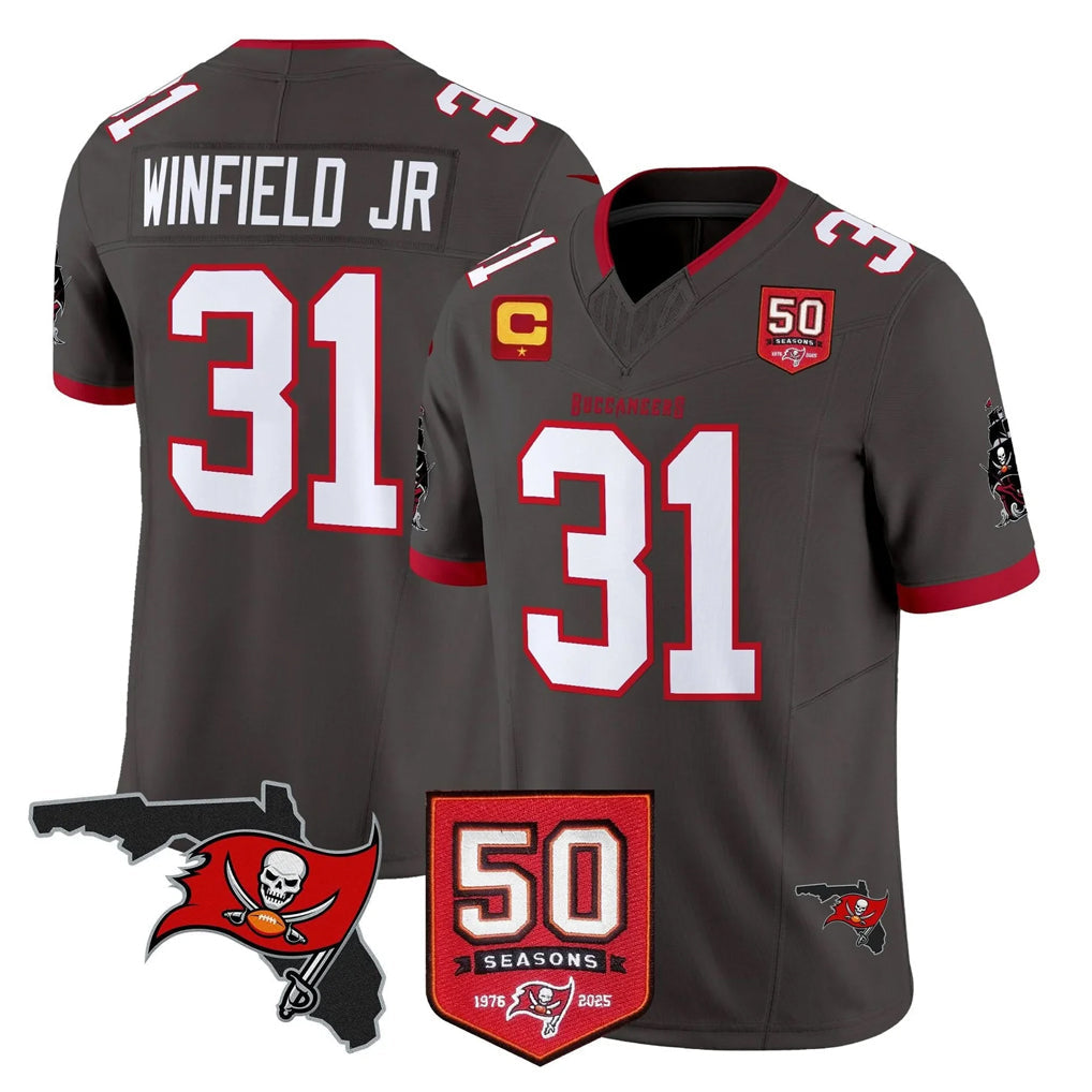 Davalo TB.Buccaneers #31 Antoine Winfield Jr. Player Pewter Limited 2026 Season Vapor F.U.S.E. Home Game Stitched Jerseys