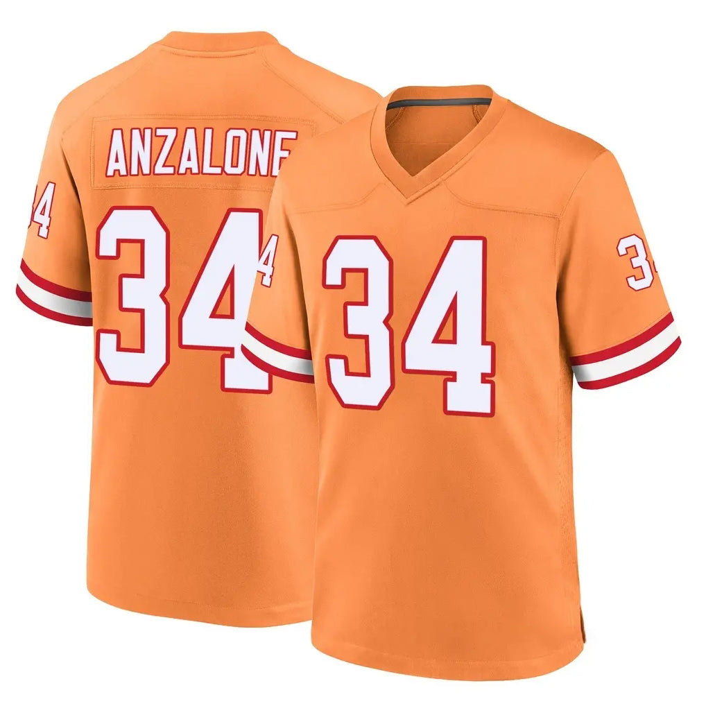 Davalo TB.Buccaneers #34 Alex Anzalone Player Orange Throwback Home Game Stitched Jerseys