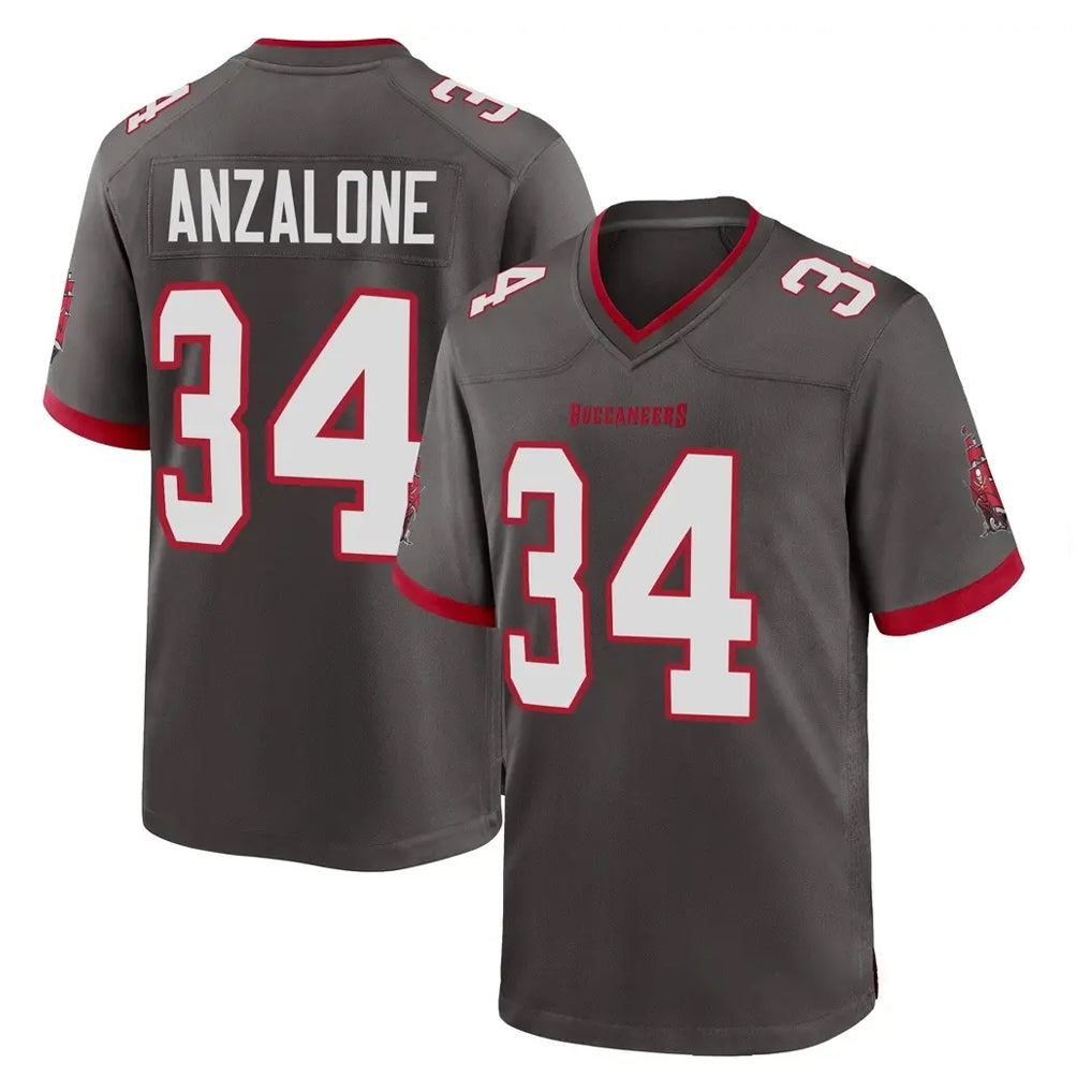 Davalo TB.Buccaneers #34 Alex Anzalone Player Pewter Alternate Home Game Stitched Jerseys