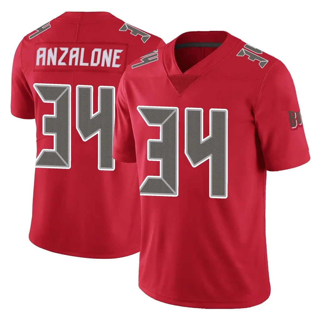 Davalo TB.Buccaneers #34 Alex Anzalone Player Red Limited Color Rush Home Game Stitched Jerseys