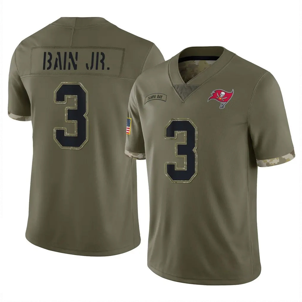 Davalo TB.Buccaneers #3 Rueben Bain Jr. Player Olive Limited Salute To Service Home Game Stitched Jerseys