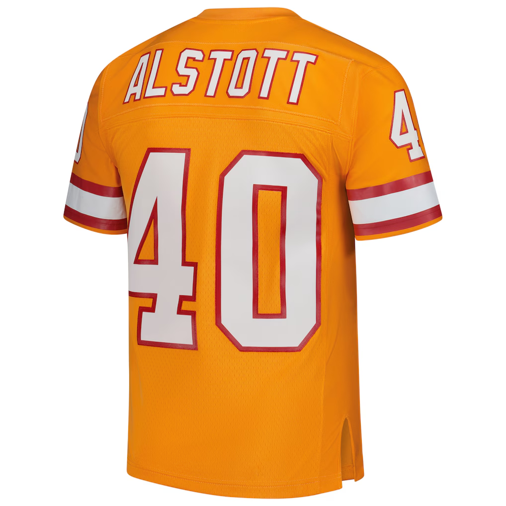Davalo TB.Buccaneers #40 Mike Alstott Mitchell & Ness Orange Legacy Replica Stitched Puhic Jersey