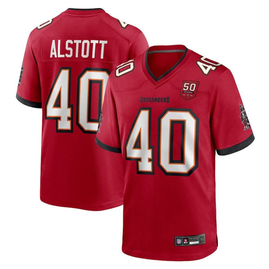 Davalo TB.Buccaneers #40 Mike Alstott Player Red 50th Anniversary GameStitched Jerseys
