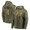 Davalo TB.Buccaneers #4 Chase McLaughlin Player Olive Salute to Service Pullover Hoodie Home Game Stitched Jerseys