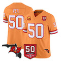 Davalo TB.Buccaneers #50 Vita Vea Player Orange 50th Season Vapor Limited Home Game Stitched Jerseys