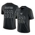 Davalo TB.Buccaneers #62 Graham Barton Player Black Reflective Limited Home Game Stitched Jerseys