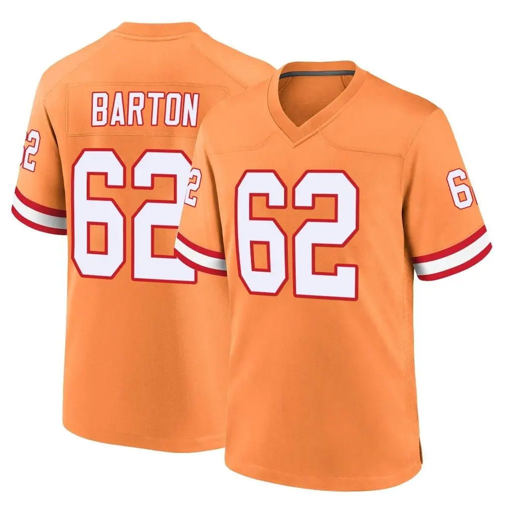 Davalo TB.Buccaneers #62 Graham Barton Player Orange Throwback Home Game Stitched Jerseys