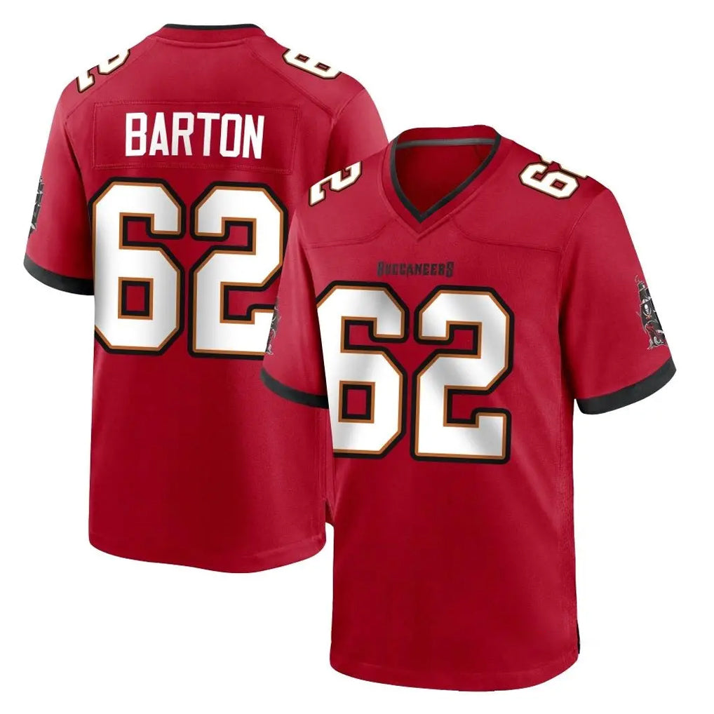 Davalo TB.Buccaneers #62 Graham Barton Player Red Home Game Stitched Jerseys