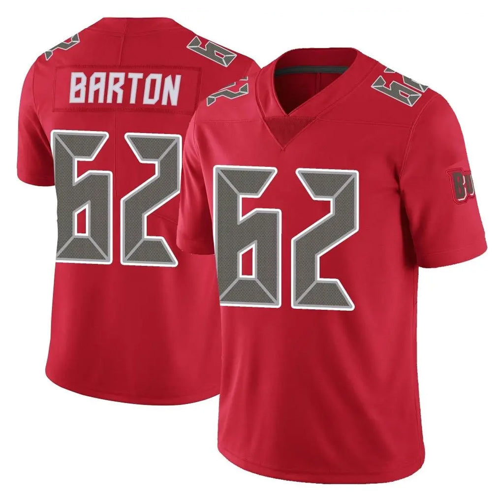Davalo TB.Buccaneers #62 Graham Barton Player Red Limited Color Rush Home Game Stitched Jerseys
