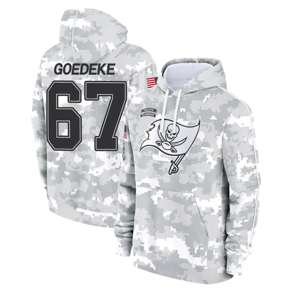 Davalo TB.Buccaneers #67 Luke Goedeke Player Arctic Camo Limited Salute to Service Pullover Hoodies Game Stitched Jerseys