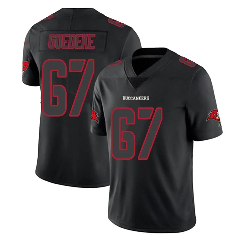Davalo TB.Buccaneers #67 Luke Goedeke Player Black Impact Limited Home Game Stitched Jerseys