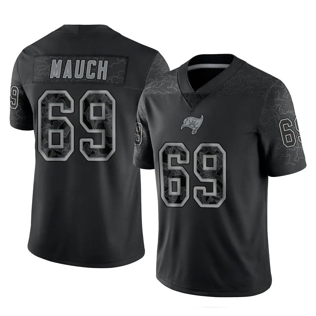 Davalo TB.Buccaneers #69 Cody Mauch Player Black Reflective Limited Home Game Stitched Jerseys