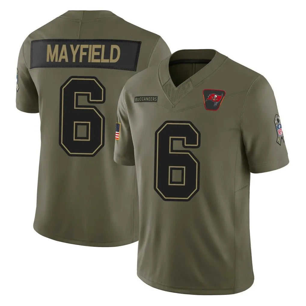 Davalo TB.Buccaneers #6 Baker Mayfield Player Olive 2025 Salute To Service Limited Home Game Stitched Jerseys