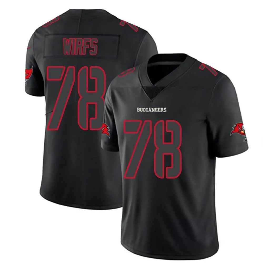 Davalo TB.Buccaneers #78 Tristan Wirfs Player Black Impact Limited Home Game Stitched Jerseys