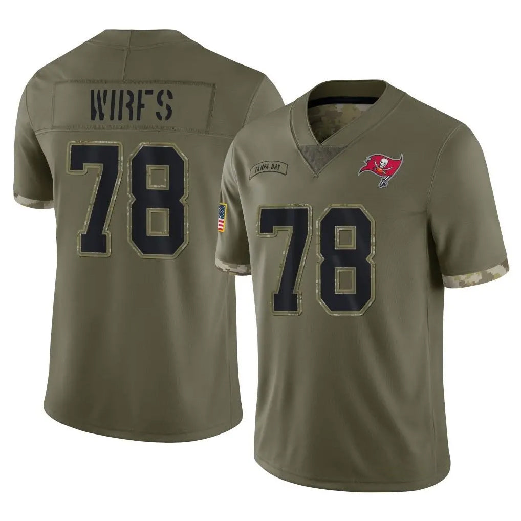 Davalo TB.Buccaneers #78 Tristan Wirfs Player Olive Limited Salute To Service Home Game Stitched Jerseys