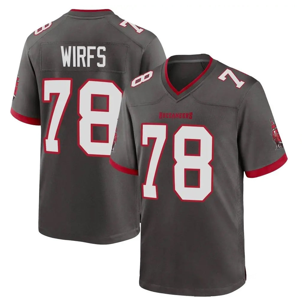 Davalo TB.Buccaneers #78 Tristan Wirfs Player Pewter Alternate Home Game Stitched Jerseys