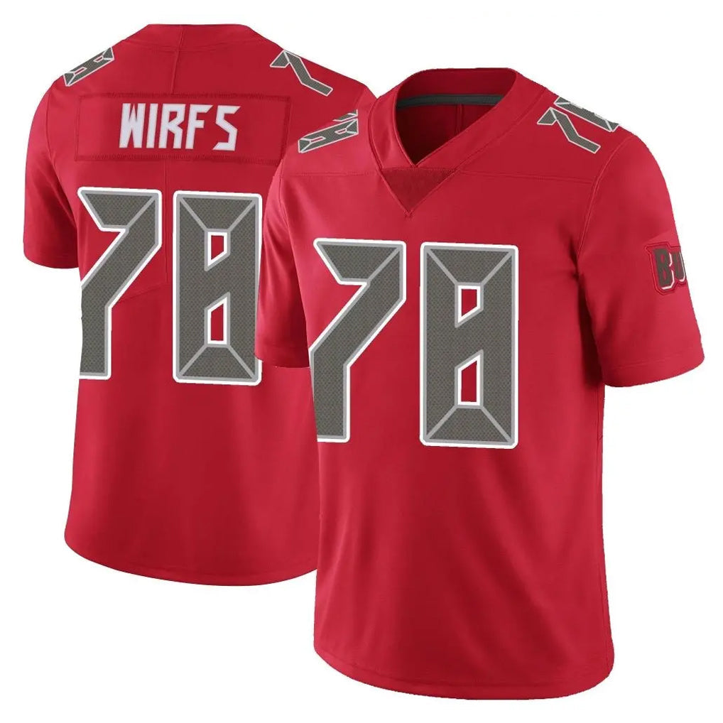 Davalo TB.Buccaneers #78 Tristan Wirfs Player Red Limited Color Rush Home Game Stitched Jerseys