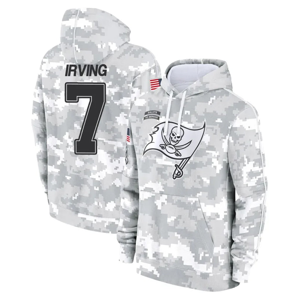 Davalo TB.Buccaneers #7 Bucky Irving Player Arctic Camo Salute to Service Hoodies Stitched Jerseys