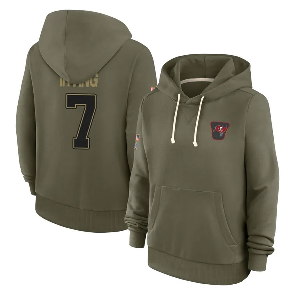 Davalo TB.Buccaneers #7 Bucky Irving Player Olive Salute To Service Hoodies Stitched Jerseys