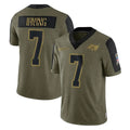 Davalo TB.Buccaneers #7 Bucky Irving Player Olive Salute To Service Limited Game Stitched Jerseys