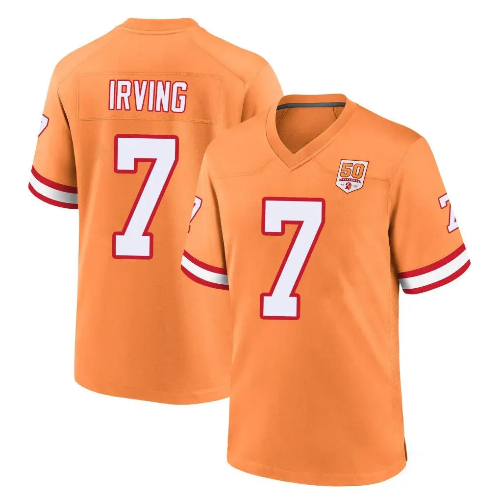 Davalo TB.Buccaneers #7 Bucky Irving Player Orange Throwback Home Game Stitched Jerseys