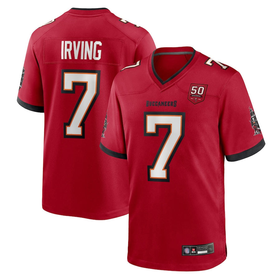 Davalo TB.Buccaneers #7 Bucky Irving Player Red 50th Anniversary Game Stitched Jerseys