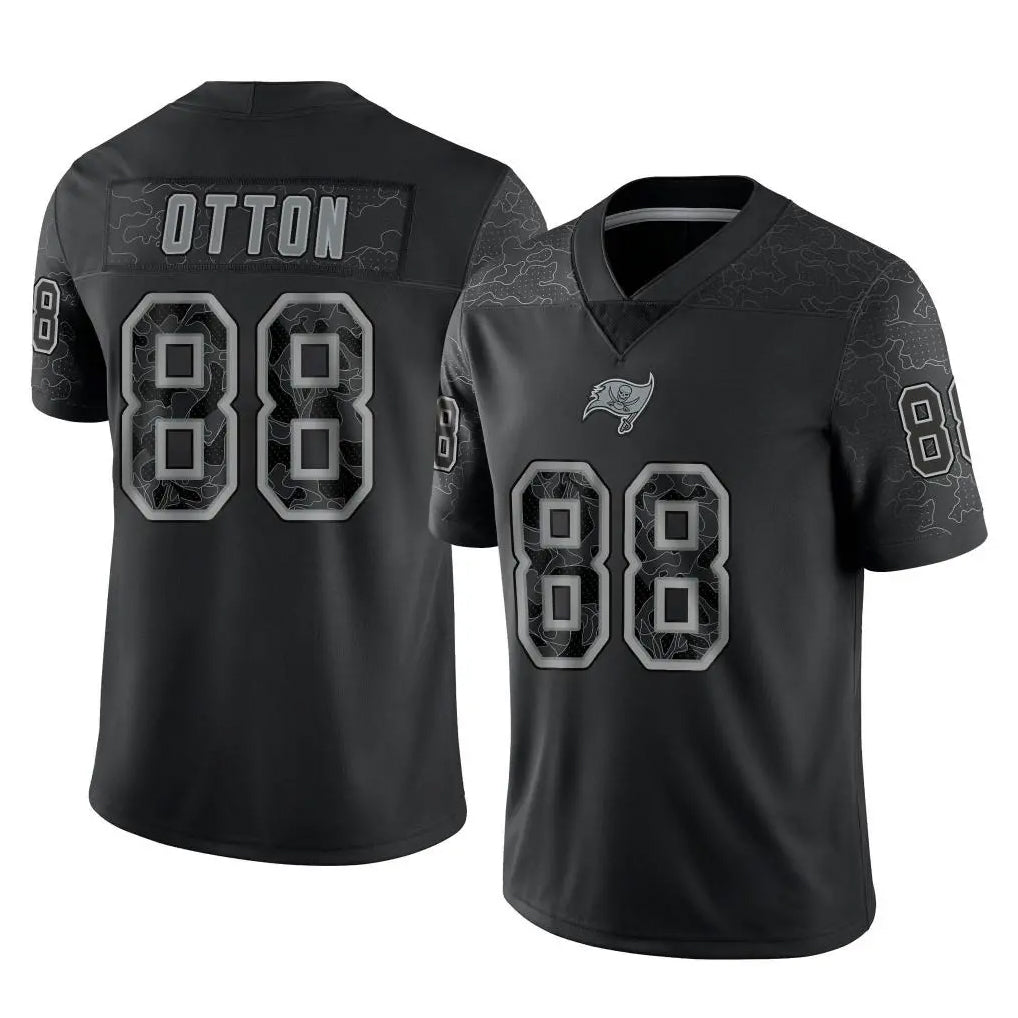 Davalo TB.Buccaneers #88 Cade Otton Player Black Reflective Limited Home Game Stitched Jerseys