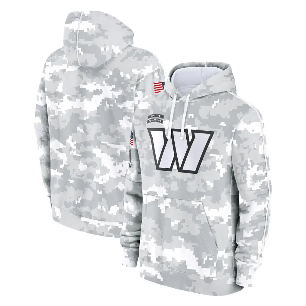 Davalo W.Commanders Arctic Camo Limited Salute to Service Pullover Hoodies Game Blank Player Stitched Jerseys