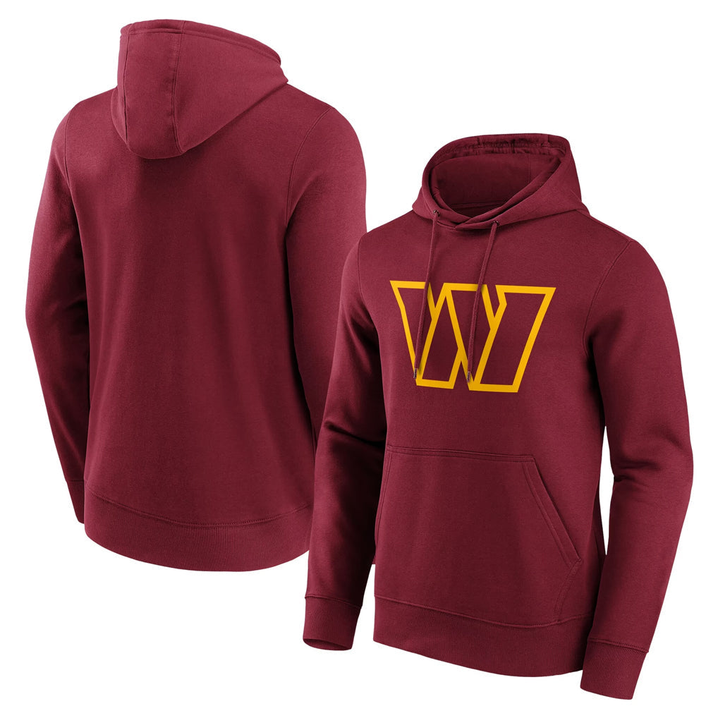 Davalo W.Commanders Burgundy LOGO Pullover Hoodies Game Blank Player Stitched Jerseys